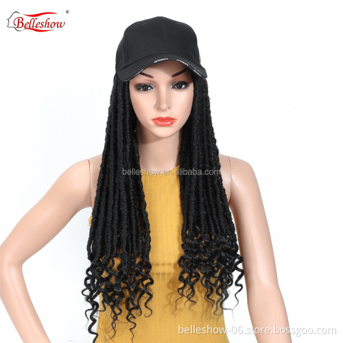 Hot sell18" Ombre Goddess Faux Locs Curly Crochet Hair basketball cap hair Extensions Synthetic Soft Dread Locs Crochet Braids